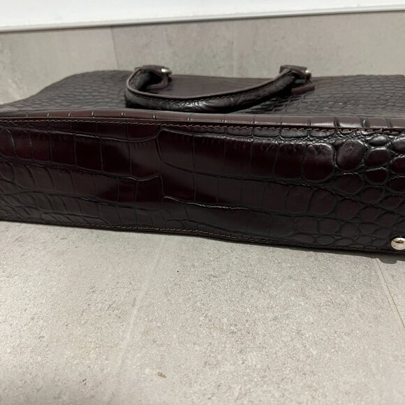 DOONEY & BOURKE Vintage Brown Croc Embossed Shoulder Bag Purse - Picture 10 of 11